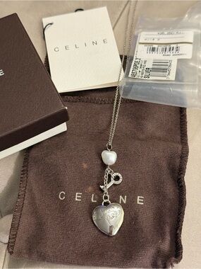 Sterling Silver Celine Heart Necklace-Authentic